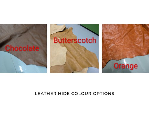 Real leather hides half - half,