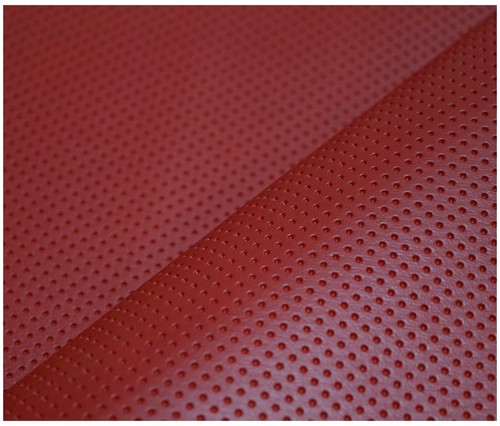 Dark red semi perforated faux - dark,