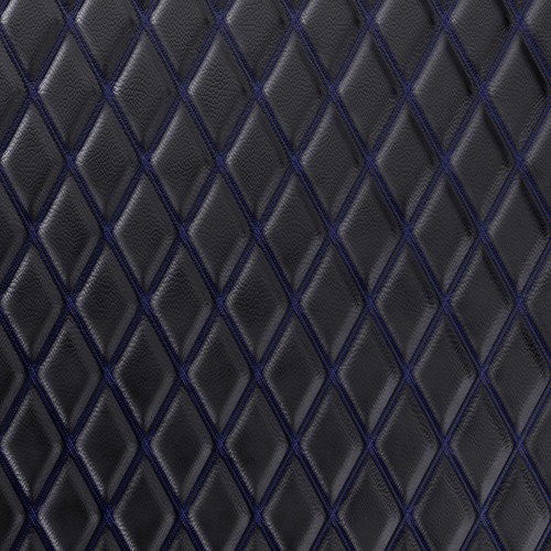 Blue faux leather quilted - blue,